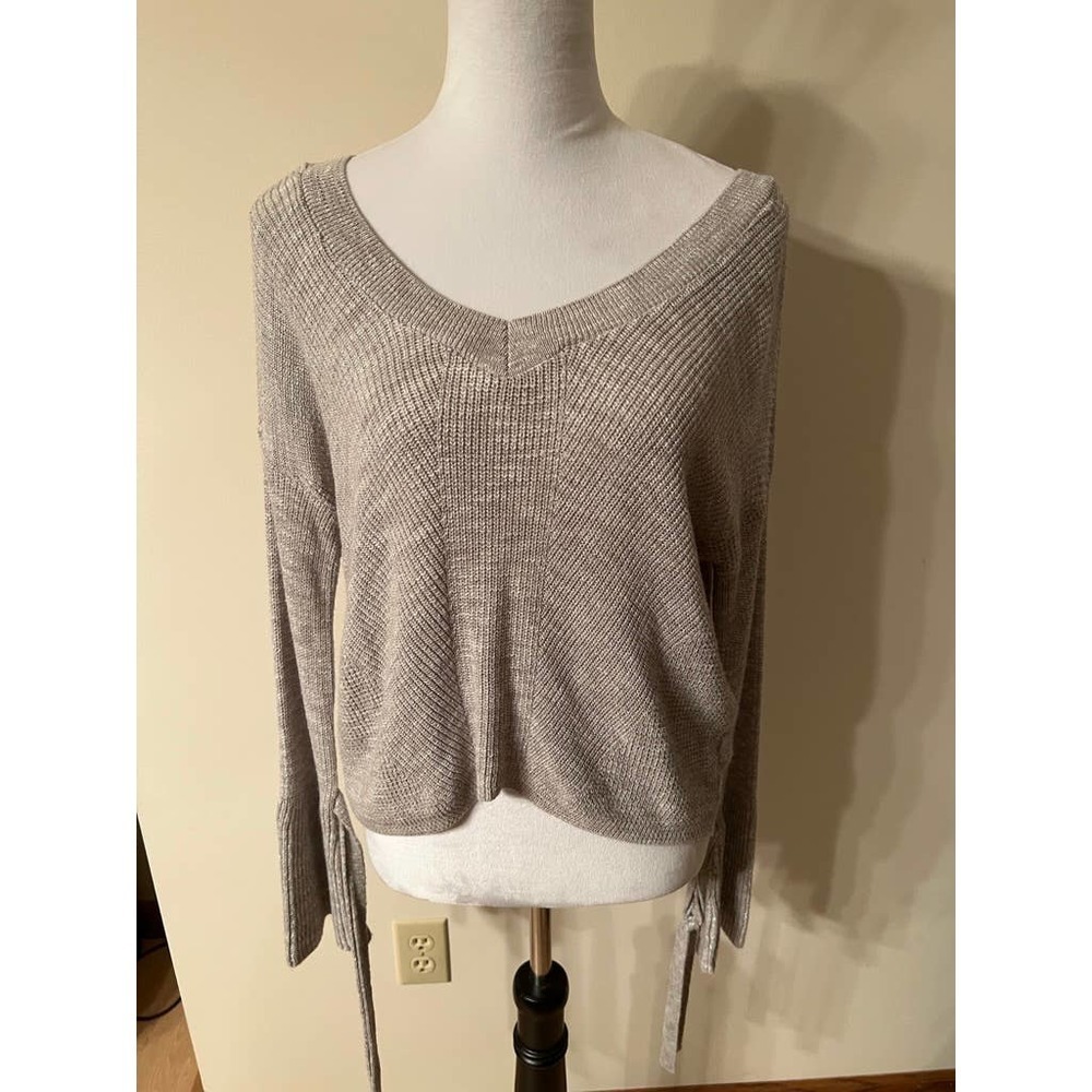Express Grey Semi-Cropped Sweater